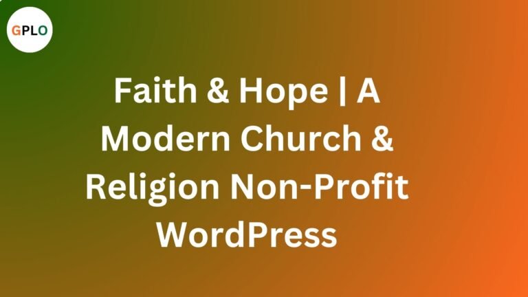 Faith & Hope | A Modern Church & Religion Non-Profit WordPress