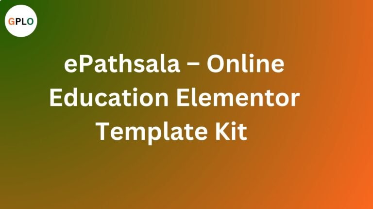 ePathsala – Online Education Elementor Template Kit Free Downlaod