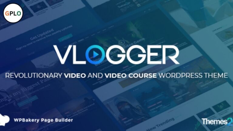 Vlogger Free Downlaod v3.1.0 – Professional Video & Tutorials WordPress Theme