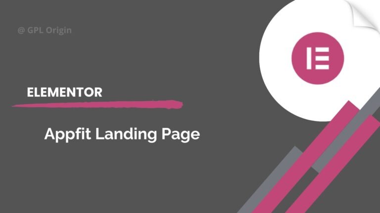 Appfit – App Landing Page Elementor Pro Template Kit