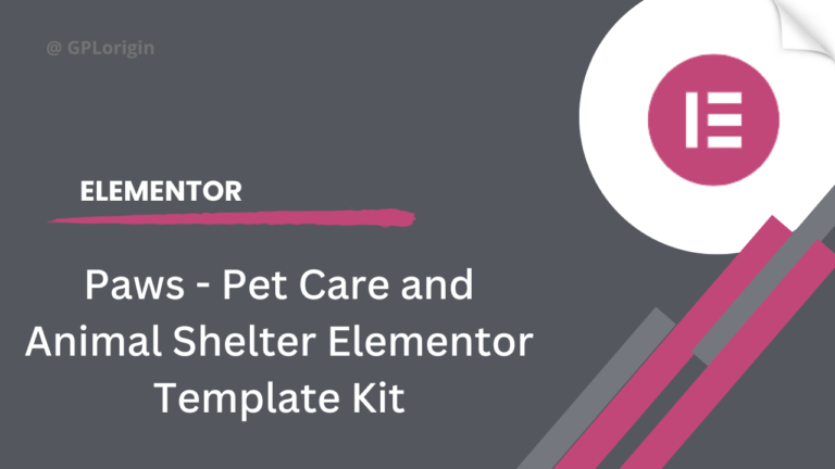 Paws - Pet Care and Animal Shelter Elementor Template Kit